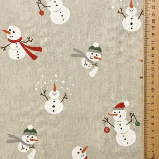 Dekorativna tkanina Linenlook premium Xmas Happy Snowman