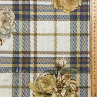 Dekorativna tkanina Linenlook Classic Peony Check digital print