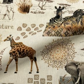 Dekorativna tkanina Linenlook Wildlife Safari Trip digital print