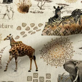 Dekorativna tkanina Linenlook Wildlife Safari Trip digital print
