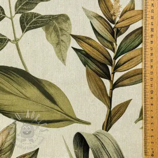 Dekorativna tkanina Linenlook Botanic Bold Leaf digital print