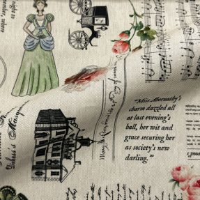 Dekorativna tkanina Linenlook Regal Newspaper digital print