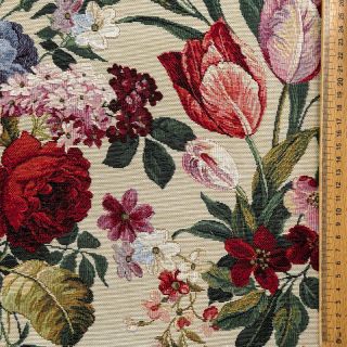 Dekorativna tkanina GOBELIN PREMIUM Rose Tullip Bouquet