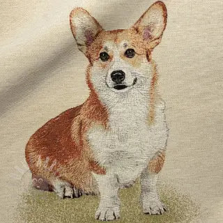 Dekorativna tkanina GOBELIN PREMIUM Sitting Corgi Dog PANEL