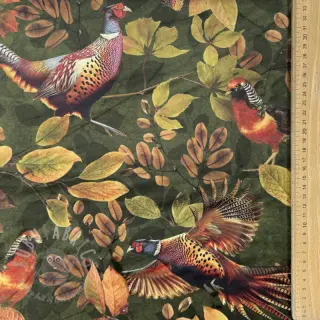 Dekorativna tkanina VELVET Pheasant Forest Leaf