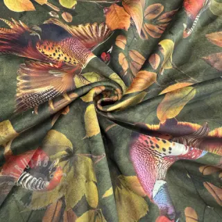Dekorativna tkanina VELVET Pheasant Forest Leaf