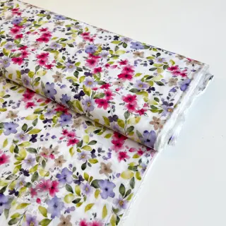 Viskoza RADIANCE Flower Uma white digital print