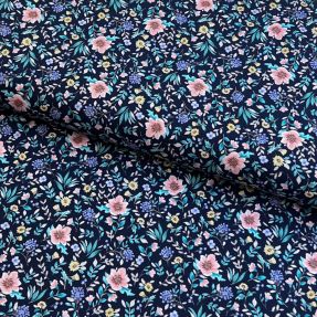 Pamučna tkanina Flowers Tara navy design B digital print