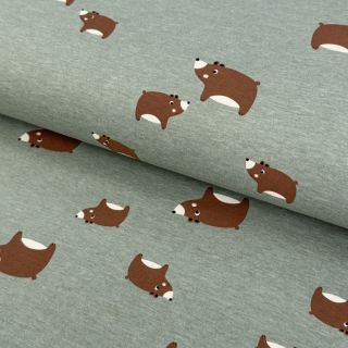 Pletenina Bears dark mint melange