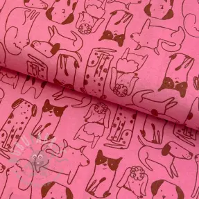 Pamuk FLANNEL Dogs pink