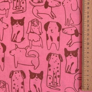 Pamuk FLANNEL Dogs pink
