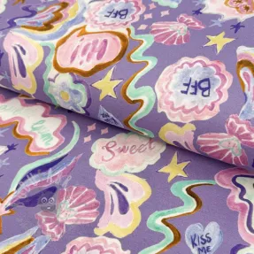 Jersey Shells lavender digital print