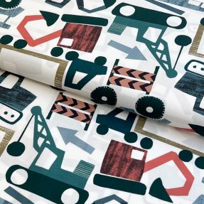 Pamučna tkanina Vehicles off white digital print