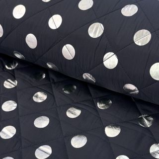 Prošivena tkanina FOIL Dot navy