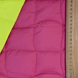 Prošivena tkanina Graphic square pink lime