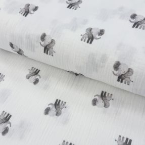 Dvostruka gaza/muslin Animals design A digital print ORGANIC