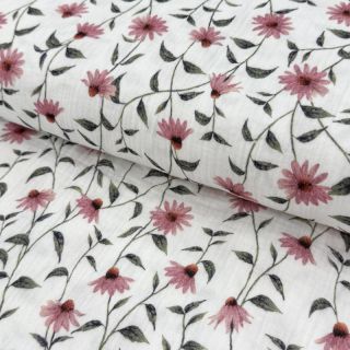 Tetra Tkanina/Muslin Flowers Simone digital print ORGANIC