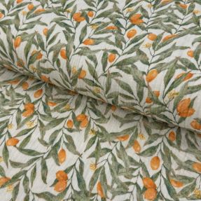Dvostruka gaza/muslin Leaves off white digital print