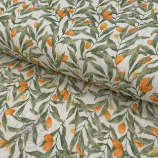 Tetra Tkanina/Muslin Leaves off white digital print