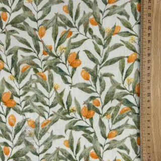 Tetra Tkanina/Muslin Leaves off white digital print