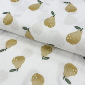 Dvostruka gaza/muslin Pears design B digital print