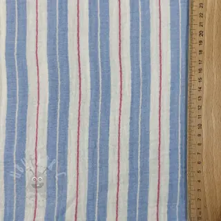 Tetra Tkanina/Muslin YARN DYED Line blue