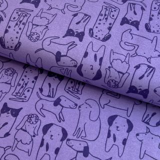 Pamuk FLANNEL Dogs purple