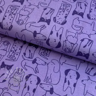 Pamuk FLANNEL Dogs purple