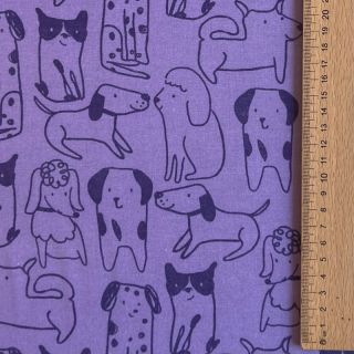Pamuk FLANNEL Dogs purple