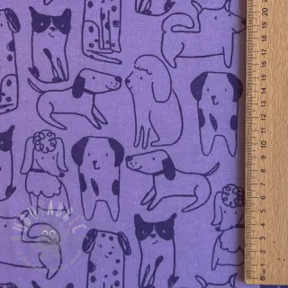 Pamuk FLANNEL Dogs purple