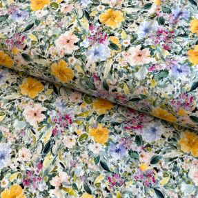 Viscose s lanom CREPE Flowers Simi digital print