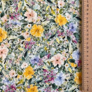 Viskoza s lanom CREPE Flowers Simi digital print