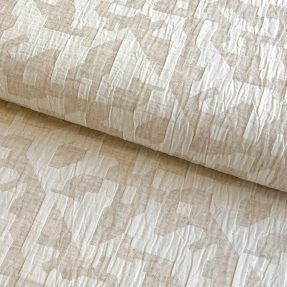 Pamučna tkanina s lanom JACQUARD Abstarct natural