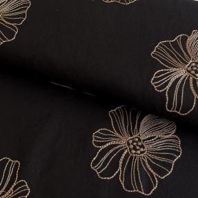 Lan viskoza EMBROIDERY Flower Maya black