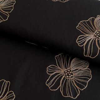 Viskoza s lanom EMBROIDERY Flower Maya black