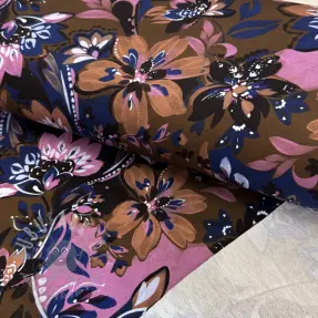 Triko Flowers Mici brown digital print