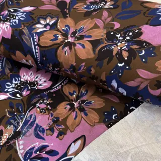 Triko Flowers Mici brown digital print