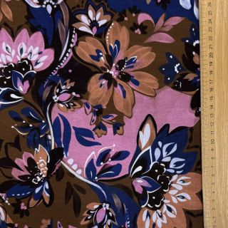 Triko Flowers Mici brown digital print