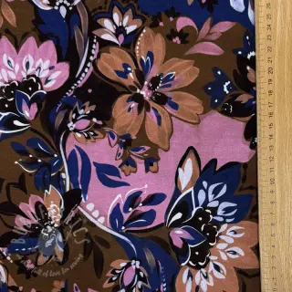 Triko Flowers Mici brown digital print