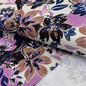 Triko Flowers Mici ecru digital print