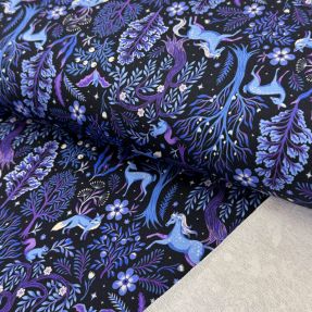 Triko Forest animals navy digital print