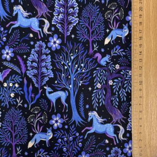 Triko Forest animals navy digital print