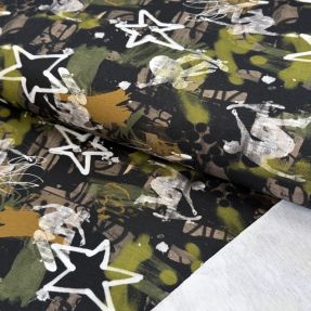 Tkanina trenirka Graffiti army green digital print