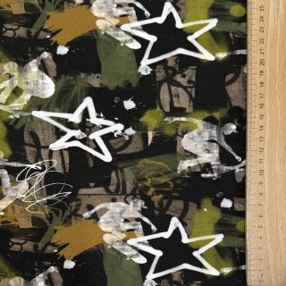 Triko Graffiti army green digital print