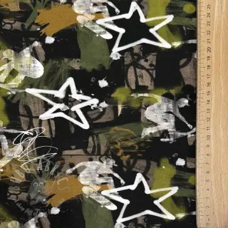 Triko Graffiti army green digital print
