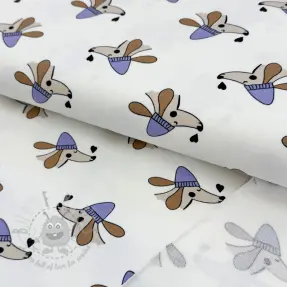 Triko Dogs and hearts off white