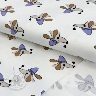 Triko Dogs and hearts off white