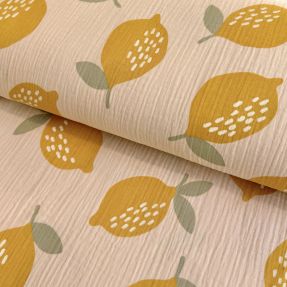 Dvoslojna gaza/muslin Lemons sand