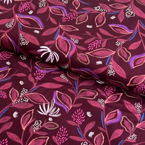 Pamučna tkanina Leaves bordeaux digital print