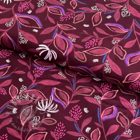 Pamuk Leaves bordeaux digital print